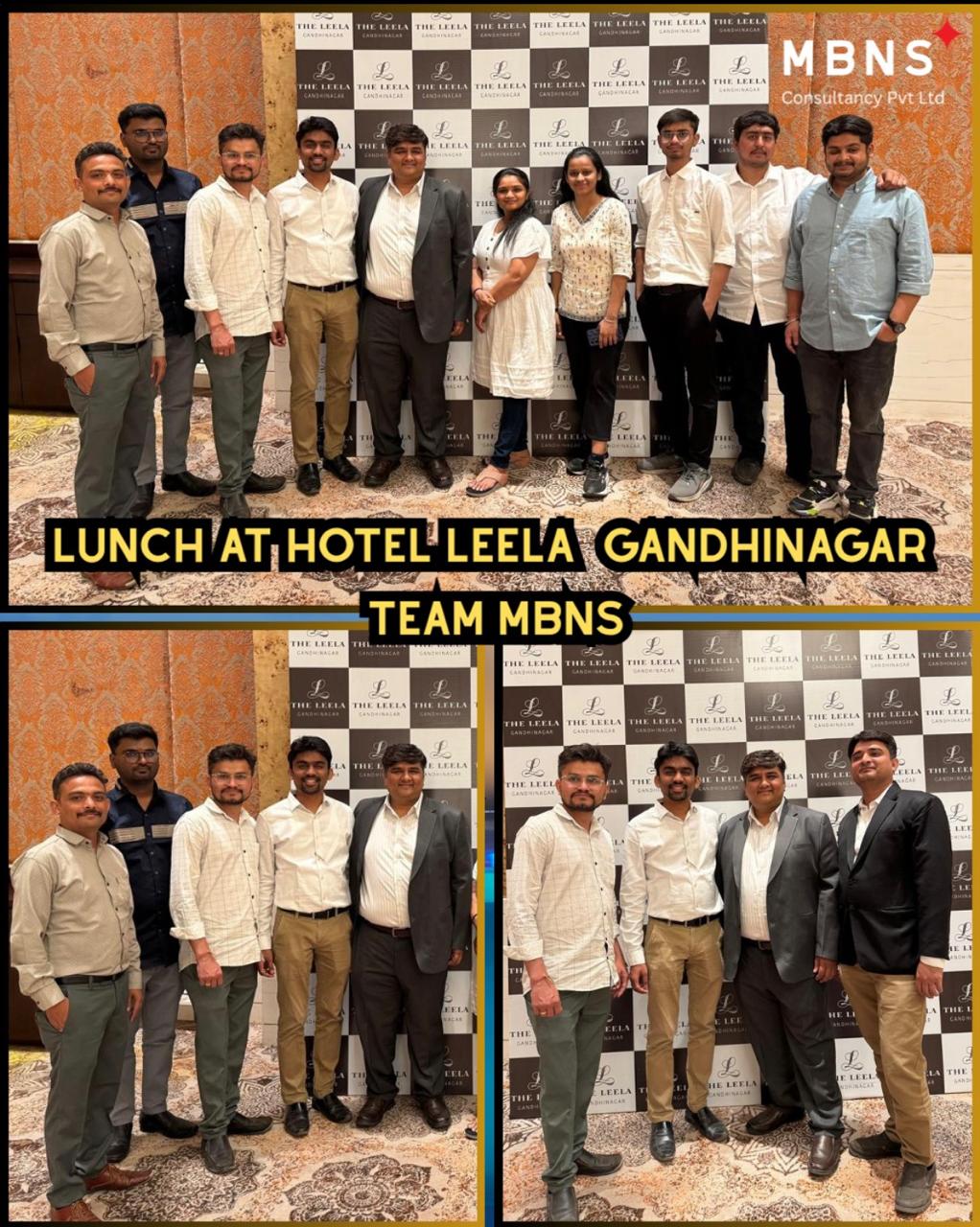 MBNS Consultancy team at a team lunch in Gandhinagar